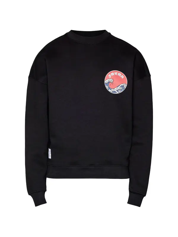 Alpha Industries ALPHA INDUSTRIES Sweater majica 'Japan Wave Warrior'  tamo siva / crvena / crna / bijela