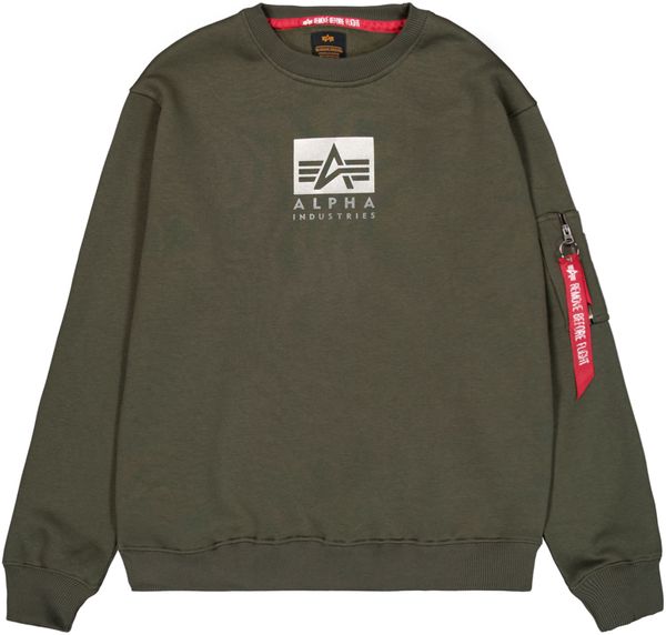 ALPHA INDUSTRIES ALPHA INDUSTRIES Sweater majica  kaki / bijela