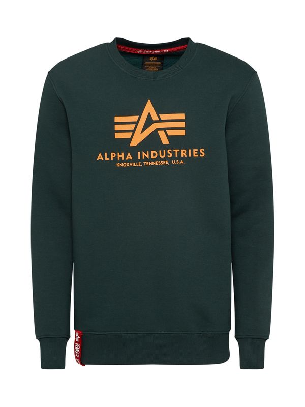 ALPHA INDUSTRIES ALPHA INDUSTRIES Sweater majica  kraljevski zelena / mandarina / crvena / bijela