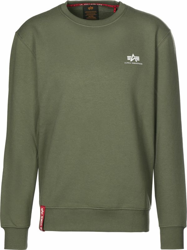 Alpha Industries ALPHA INDUSTRIES Sweater majica  maslinasta / bijela