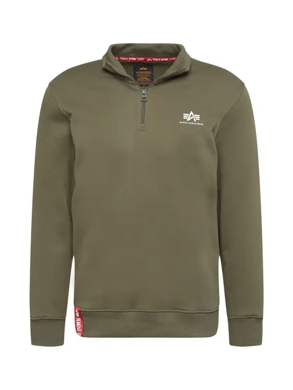 Alpha Industries ALPHA INDUSTRIES Sweater majica  maslinasta / crvena / bijela