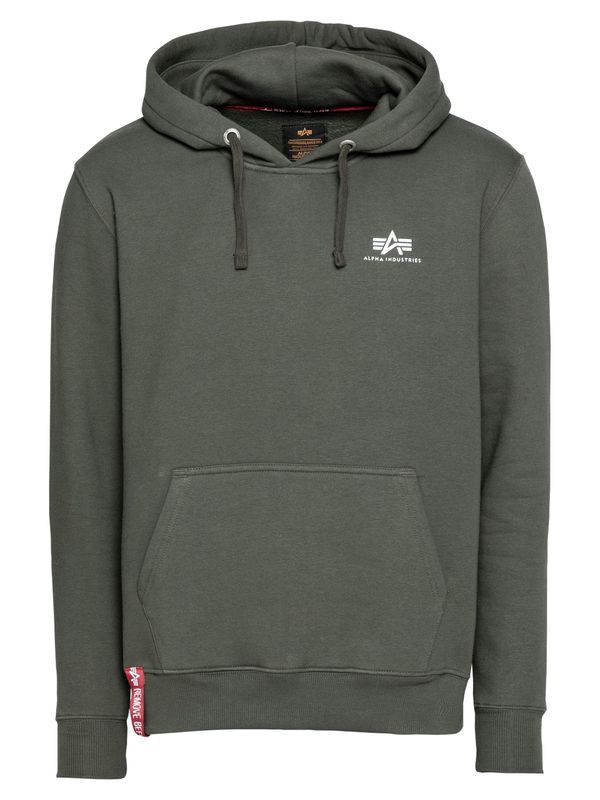 ALPHA INDUSTRIES ALPHA INDUSTRIES Sweater majica  maslinasta / crvena / bijela