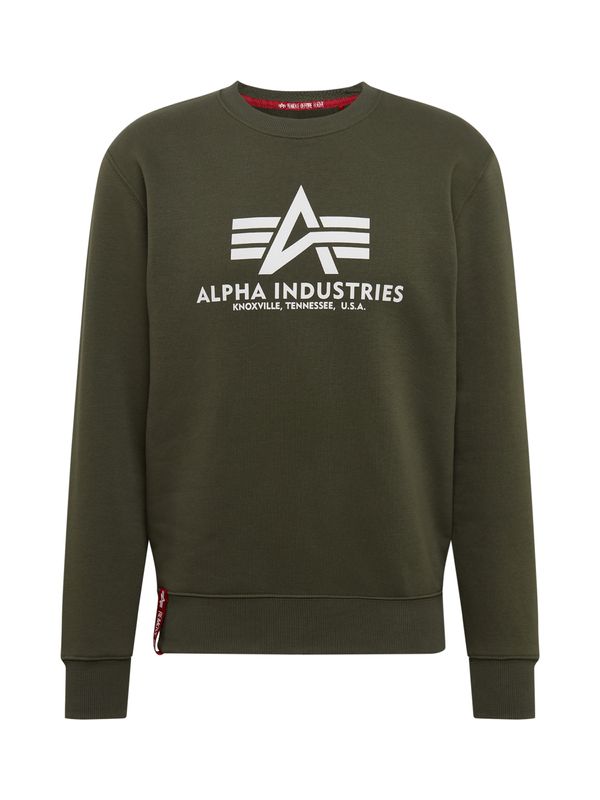 Alpha Industries ALPHA INDUSTRIES Sweater majica  maslinasta / crvena / bijela