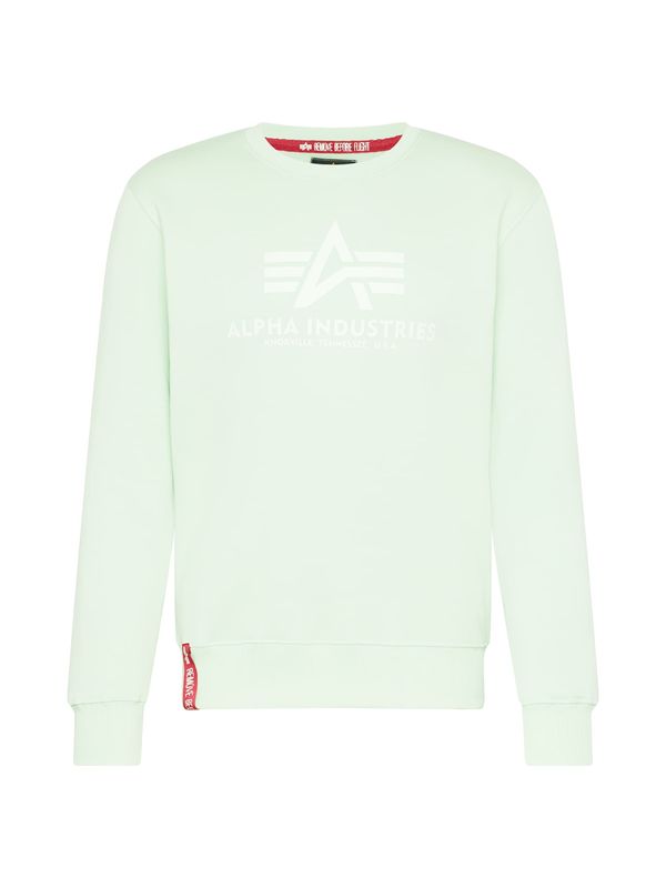 ALPHA INDUSTRIES ALPHA INDUSTRIES Sweater majica  pastelno zelena / bijela