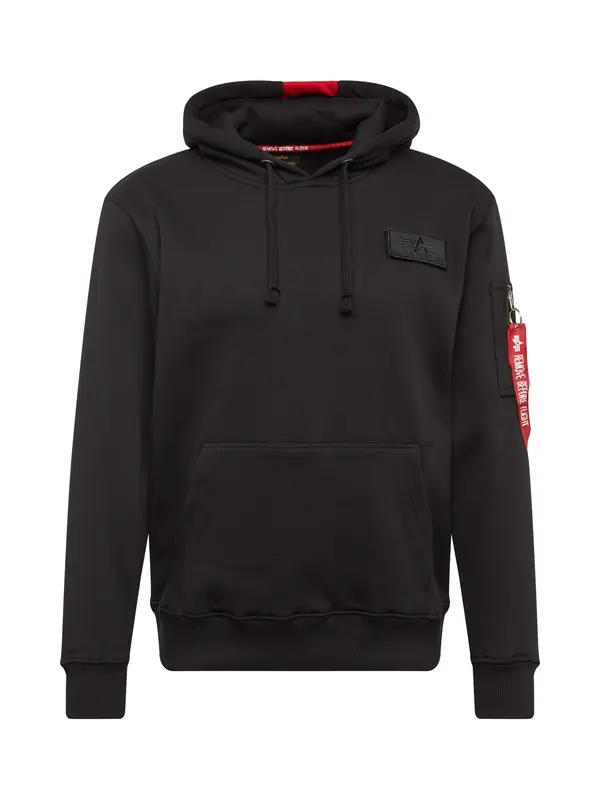 ALPHA INDUSTRIES ALPHA INDUSTRIES Sweater majica 'Red Stripe'  crvena / crna / bijela