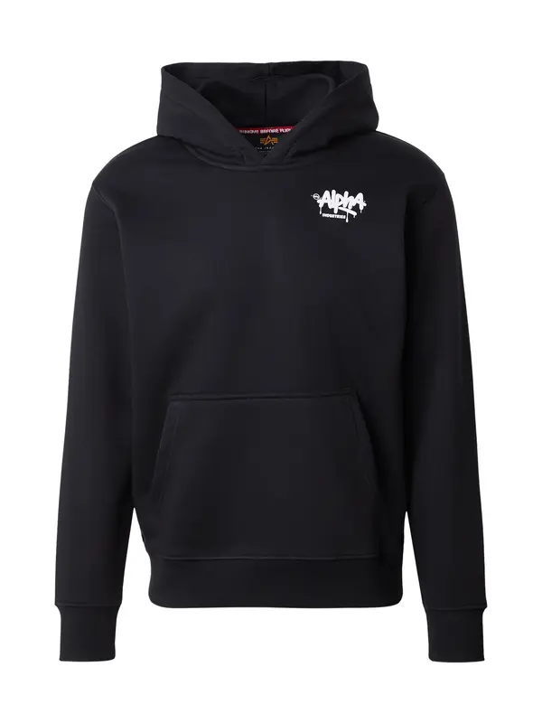 ALPHA INDUSTRIES ALPHA INDUSTRIES Sweater majica 'Signature'  crna / bijela
