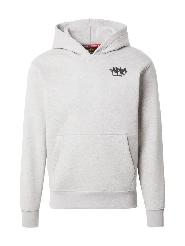 ALPHA INDUSTRIES ALPHA INDUSTRIES Sweater majica 'Signature'  svijetlosiva / crna