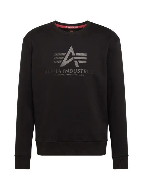 ALPHA INDUSTRIES ALPHA INDUSTRIES Sweater majica  siva / crna