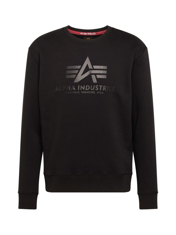 ALPHA INDUSTRIES ALPHA INDUSTRIES Sweater majica  siva / crna