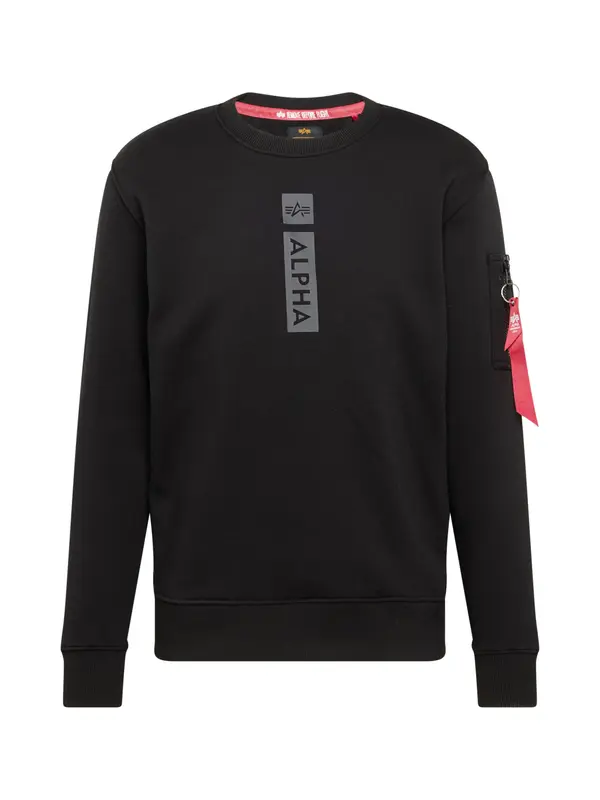 Alpha Industries ALPHA INDUSTRIES Sweater majica  siva / crvena / crna