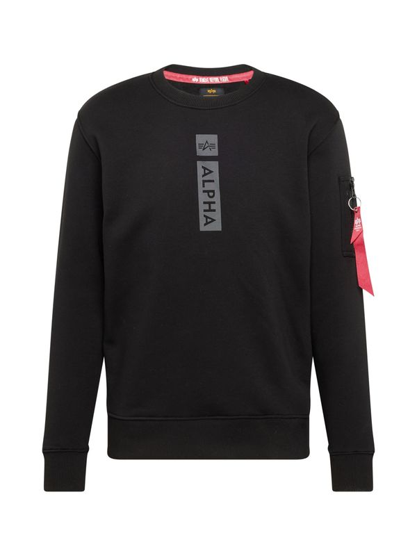 ALPHA INDUSTRIES ALPHA INDUSTRIES Sweater majica  siva / crvena / crna