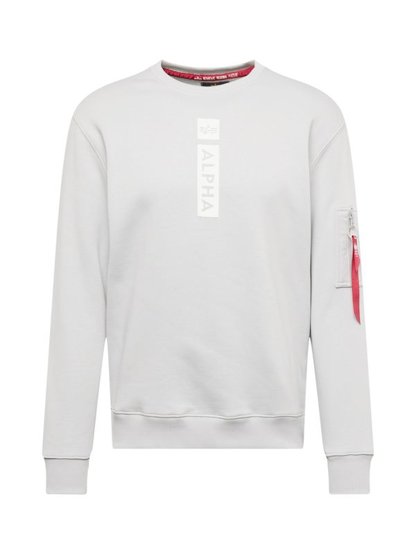 Alpha Industries ALPHA INDUSTRIES Sweater majica  siva / krvavo crvena / prljavo bijela