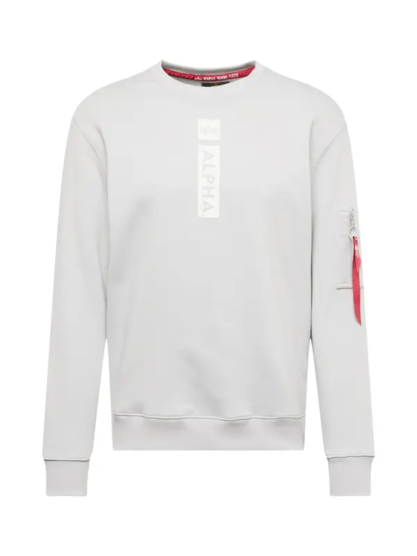ALPHA INDUSTRIES ALPHA INDUSTRIES Sweater majica  siva / krvavo crvena / prljavo bijela