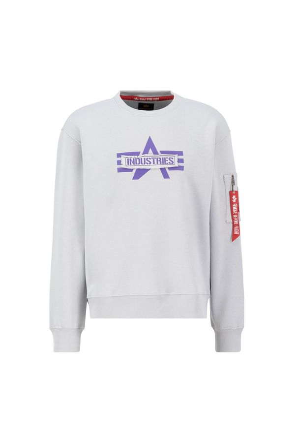 ALPHA INDUSTRIES ALPHA INDUSTRIES Sweater majica  siva / ljubičasta / krvavo crvena