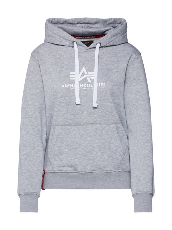ALPHA INDUSTRIES ALPHA INDUSTRIES Sweater majica  siva melange / bijela