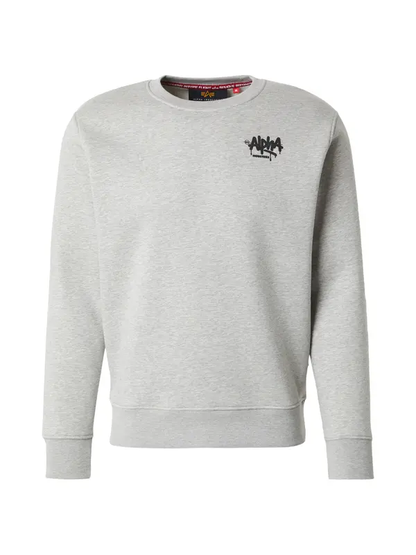 ALPHA INDUSTRIES ALPHA INDUSTRIES Sweater majica  siva melange / crna