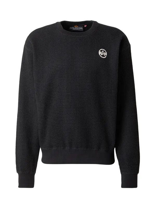 ALPHA INDUSTRIES ALPHA INDUSTRIES Sweater majica 'Studio'  crna / bijela