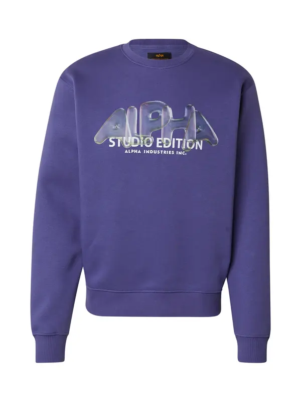 Alpha Industries ALPHA INDUSTRIES Sweater majica 'Studio Edition Vibe'  tamno ljubičasta / bijela