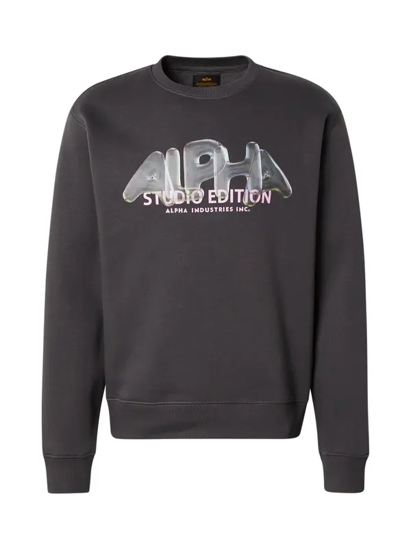 ALPHA INDUSTRIES ALPHA INDUSTRIES Sweater majica 'Studio Edition Vibe'  tamo siva / pastelno zelena / roza