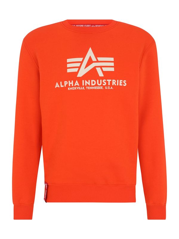 ALPHA INDUSTRIES ALPHA INDUSTRIES Sweater majica  svijetlobež / ciglasto crvena
