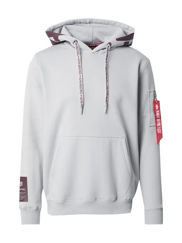 ALPHA INDUSTRIES ALPHA INDUSTRIES Sweater majica  svijetlosiva / boja vina