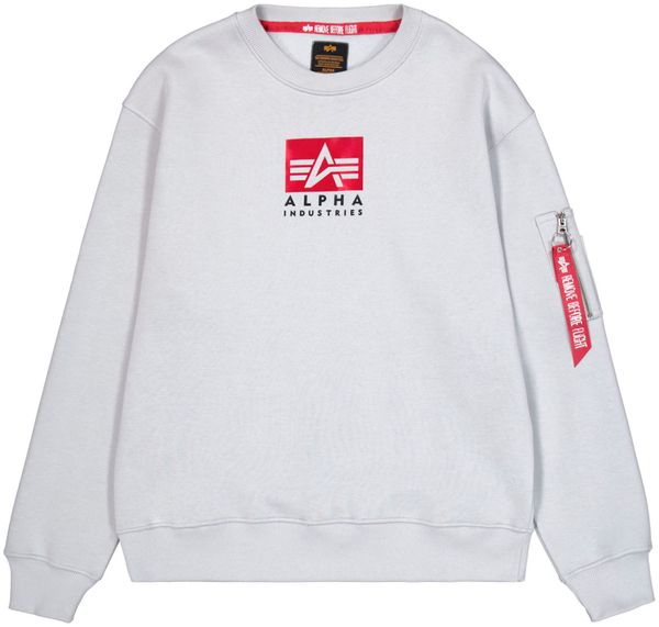 ALPHA INDUSTRIES ALPHA INDUSTRIES Sweater majica  svijetlosiva / crvena / crna