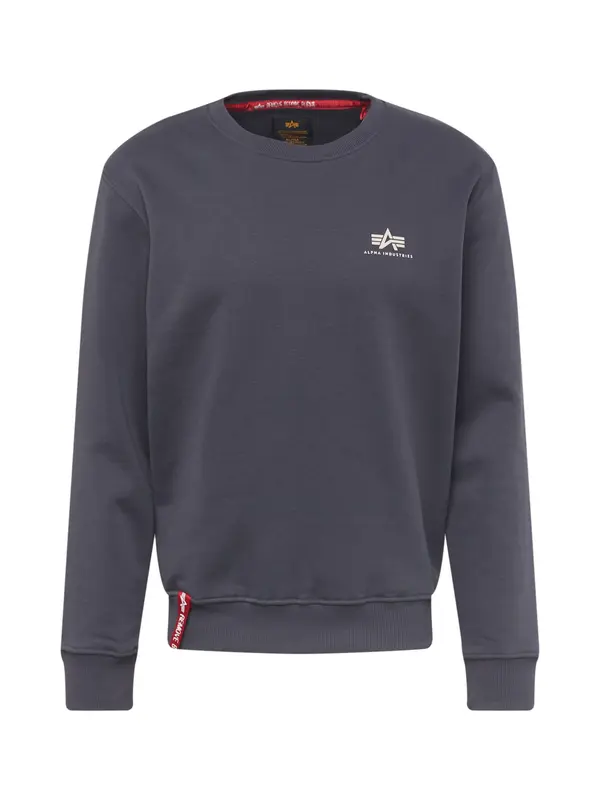 ALPHA INDUSTRIES ALPHA INDUSTRIES Sweater majica  tamo siva / bijela