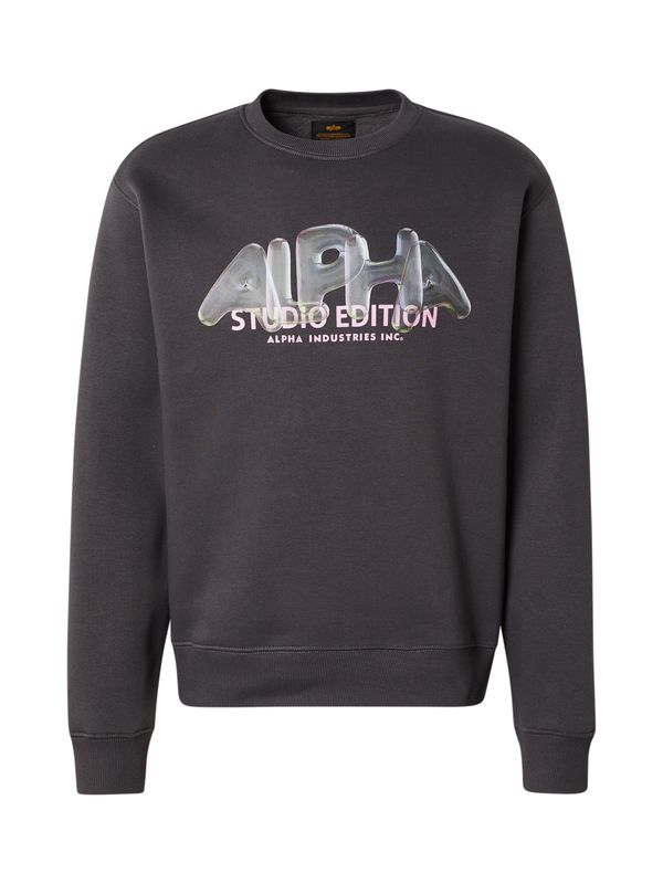 ALPHA INDUSTRIES ALPHA INDUSTRIES Sweater majica  tamo siva / pastelno zelena / roza