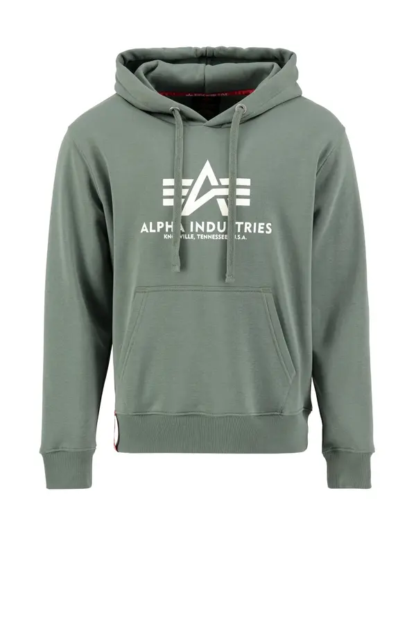 ALPHA INDUSTRIES ALPHA INDUSTRIES Sweater majica  zelena / bijela