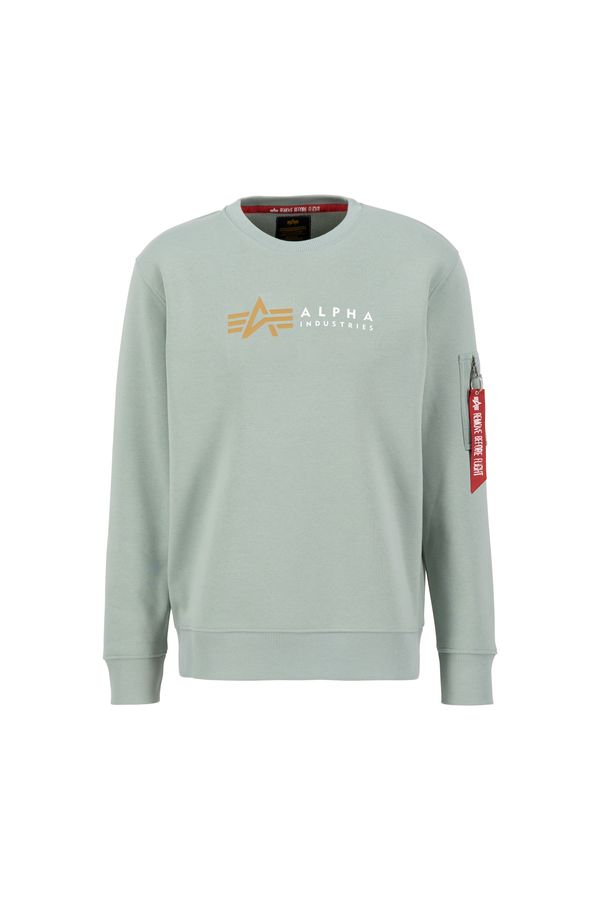 ALPHA INDUSTRIES ALPHA INDUSTRIES Sweater majica  zelena / crvena / prljavo bijela