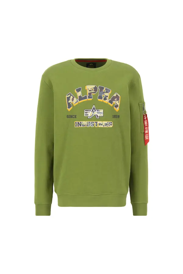 ALPHA INDUSTRIES ALPHA INDUSTRIES Sweater majica  žuta / siva / tamo siva / kivi zelena