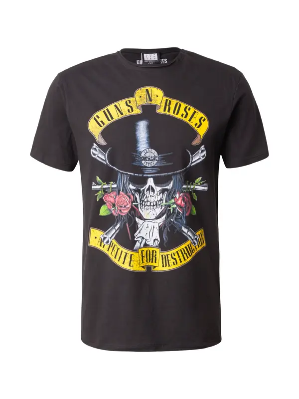 AMPLIFIED AMPLIFIED Majica 'GUNS N ROSES - TOP HAT SKULL'  žuta / travnato zelena / crna / prljavo bijela