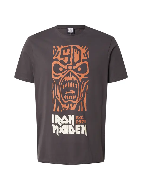 AMPLIFIED AMPLIFIED Majica 'IRON MAIDEN 50TH'  antracit siva / mandarina / bijela