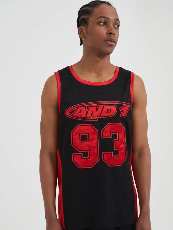 AND1 AND1 Majica '93 Airtex'  vatreno crvena / crna