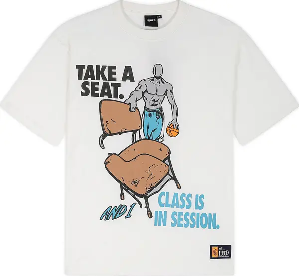 AND1 AND1 Majica 'Class Is In Session Trash Talk'  svijetloplava / karamela / crna / bijela