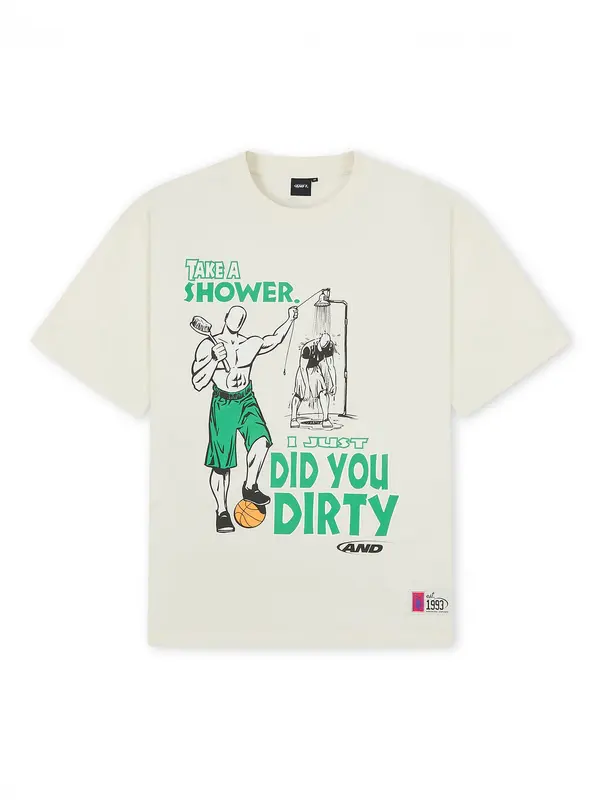 AND1 AND1 Majica 'Did You Dirty Trash Talk'  bež / zelena / crna