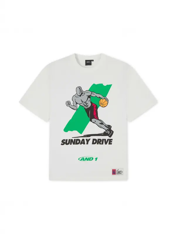 AND1 AND1 Majica 'Sunday Drive'  neonsko zelena / crna / bijela