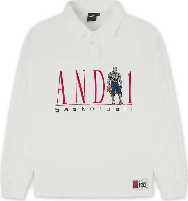 AND1 AND1 Sweater majica  bazalt siva / crvena / crna / bijela