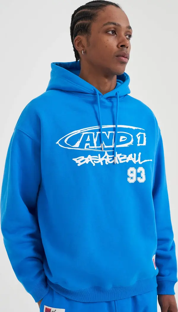 AND1 AND1 Sweater majica 'Core Graffiti'  plava / bijela