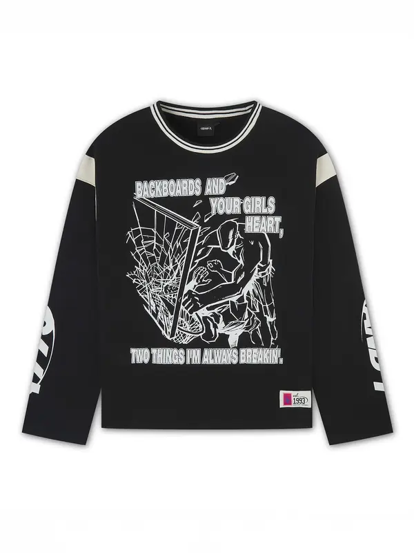 AND1 AND1 Sweater majica  crna / bijela