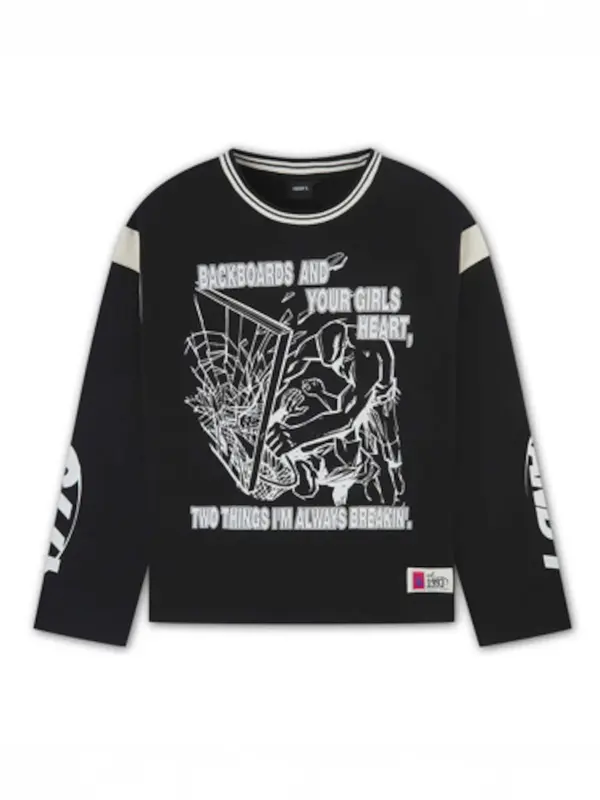 AND1 AND1 Sweater majica  crna / bijela