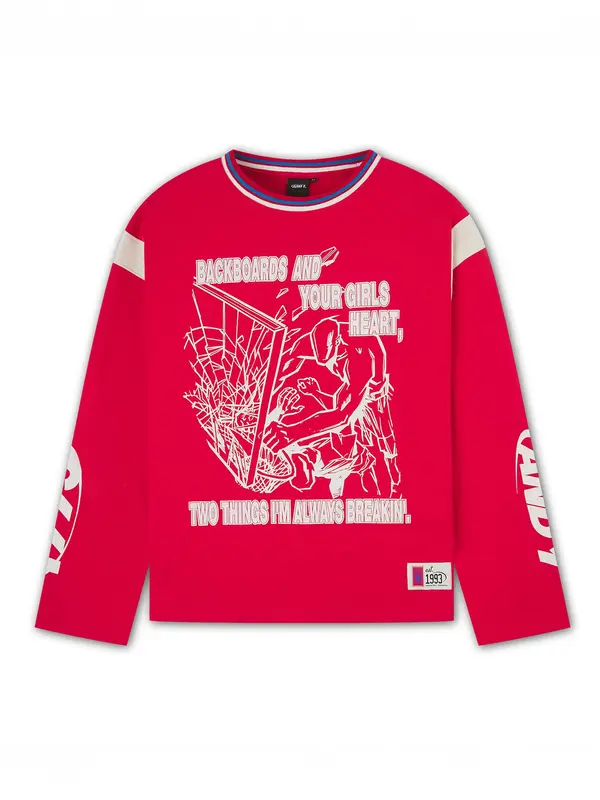 AND1 AND1 Sweater majica  crvena / bijela