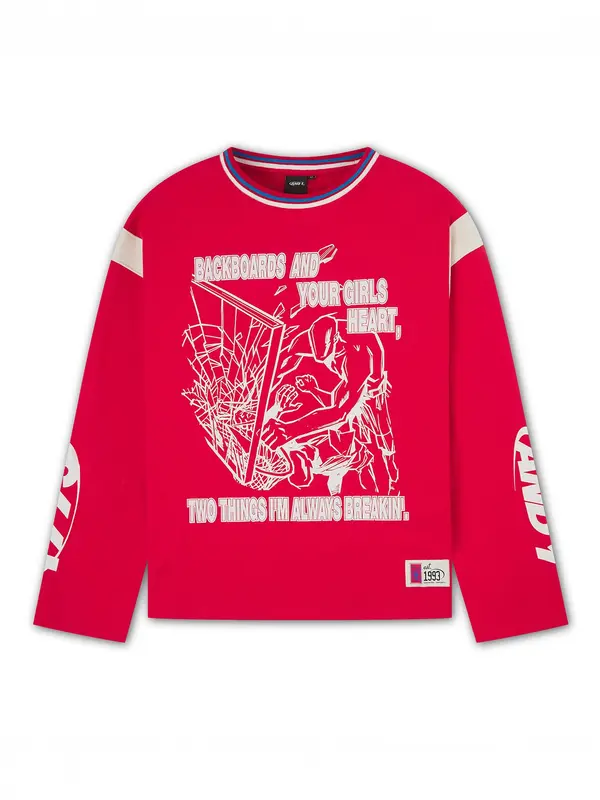 AND1 AND1 Sweater majica  plava / crvena / bijela