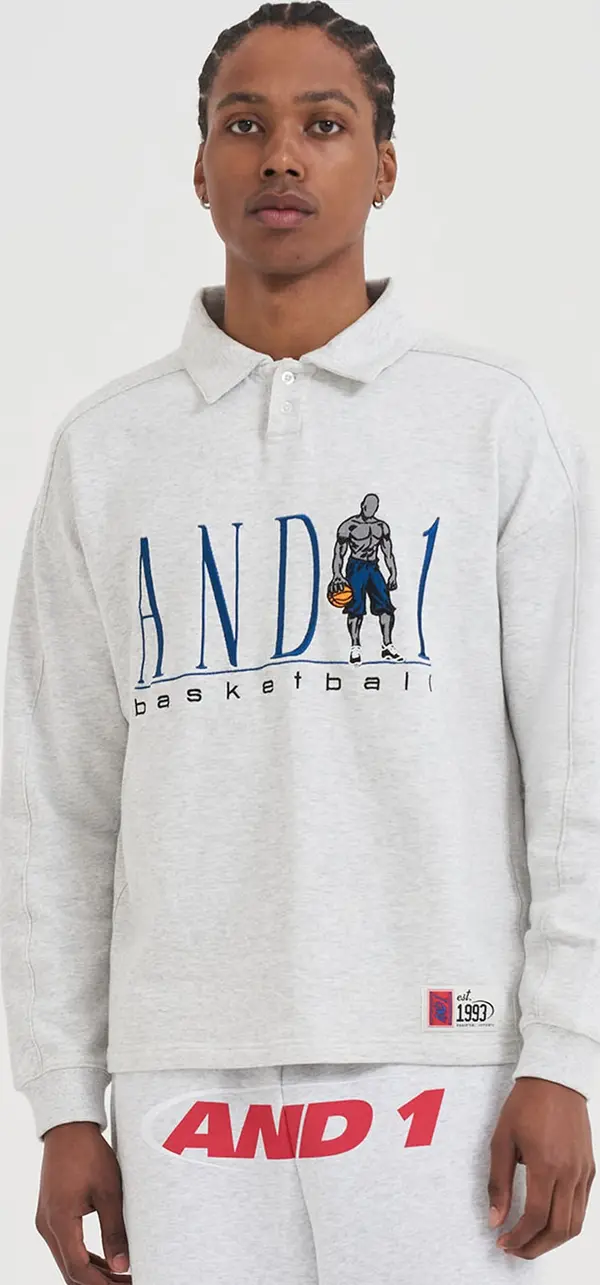 AND1 AND1 Sweater majica  plava / svijetlosiva / tamo siva / crna