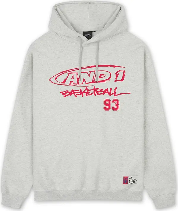 AND1 AND1 Sweater majica  siva / crvena
