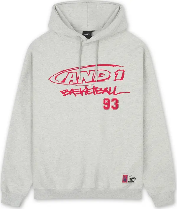 AND1 AND1 Sweater majica  svijetlosiva / svijetlo crvena