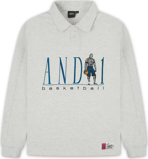 AND1 AND1 Sweater majica  tamno plava / siva melange / narančasta / crna