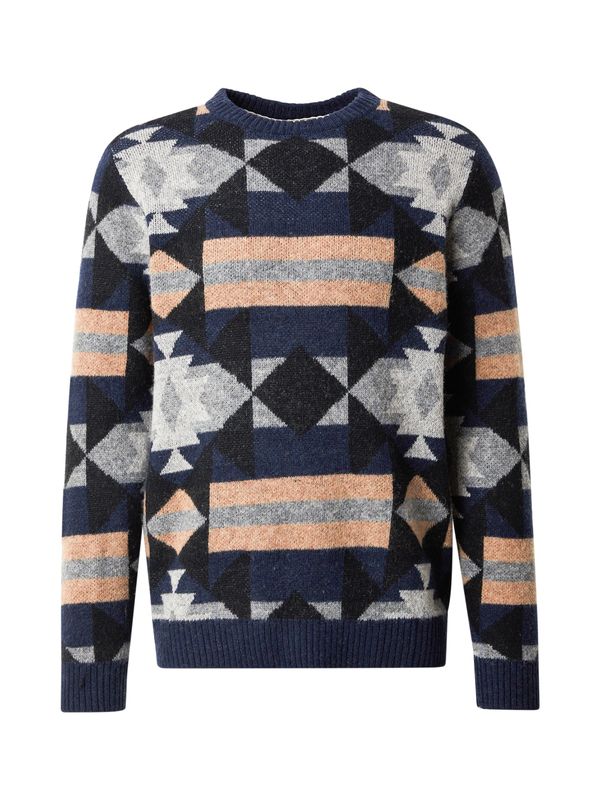 anerkjendt anerkjendt Pulover 'SUNE INKA'  morsko plava / siva melange / pastelno narančasta / crna