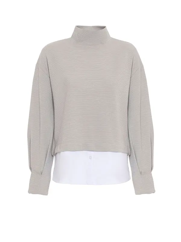 Anou Anou Anou Anou Bluza  siva / bijela