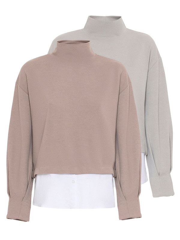 Anou Anou Anou Anou Bluza  smeđa / svijetlosiva